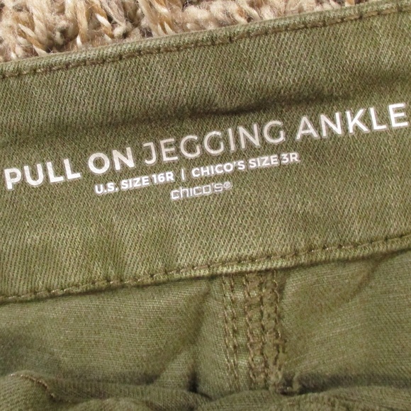 Chico's Jeans Women's 3 Green Pull On Jegging Ankle Stretch Denim - Picture 5 of 7